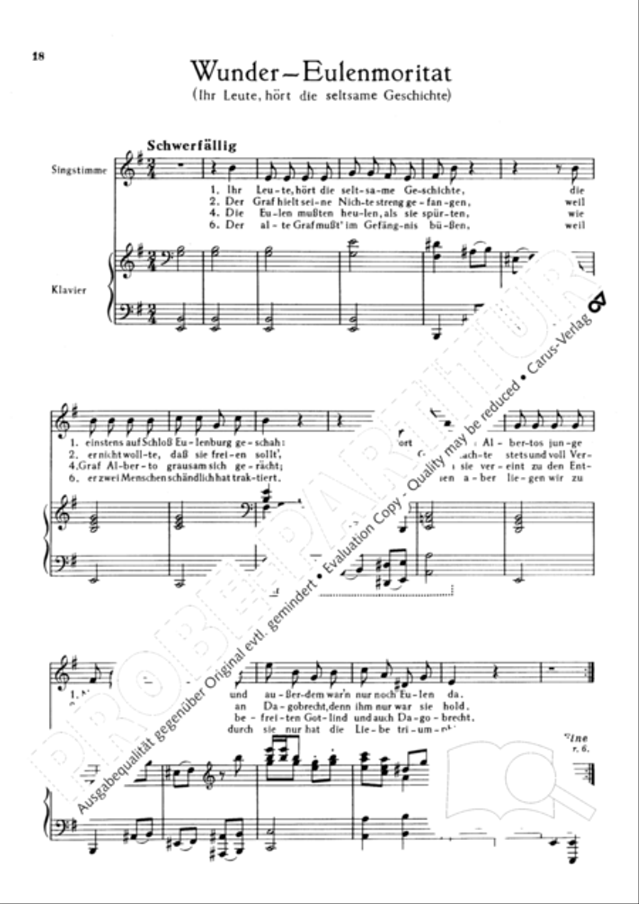 Dunkel war's, der Mond schien helle. 10 Lieder und Chansons Choir scores gallery preview page 18