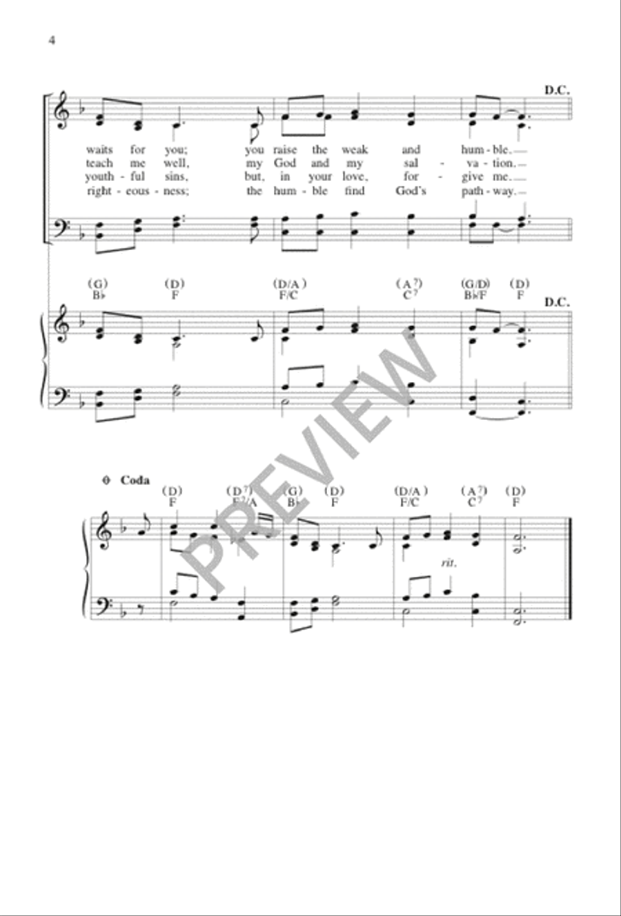 To You, O God 4-Part scores gallery preview page 4