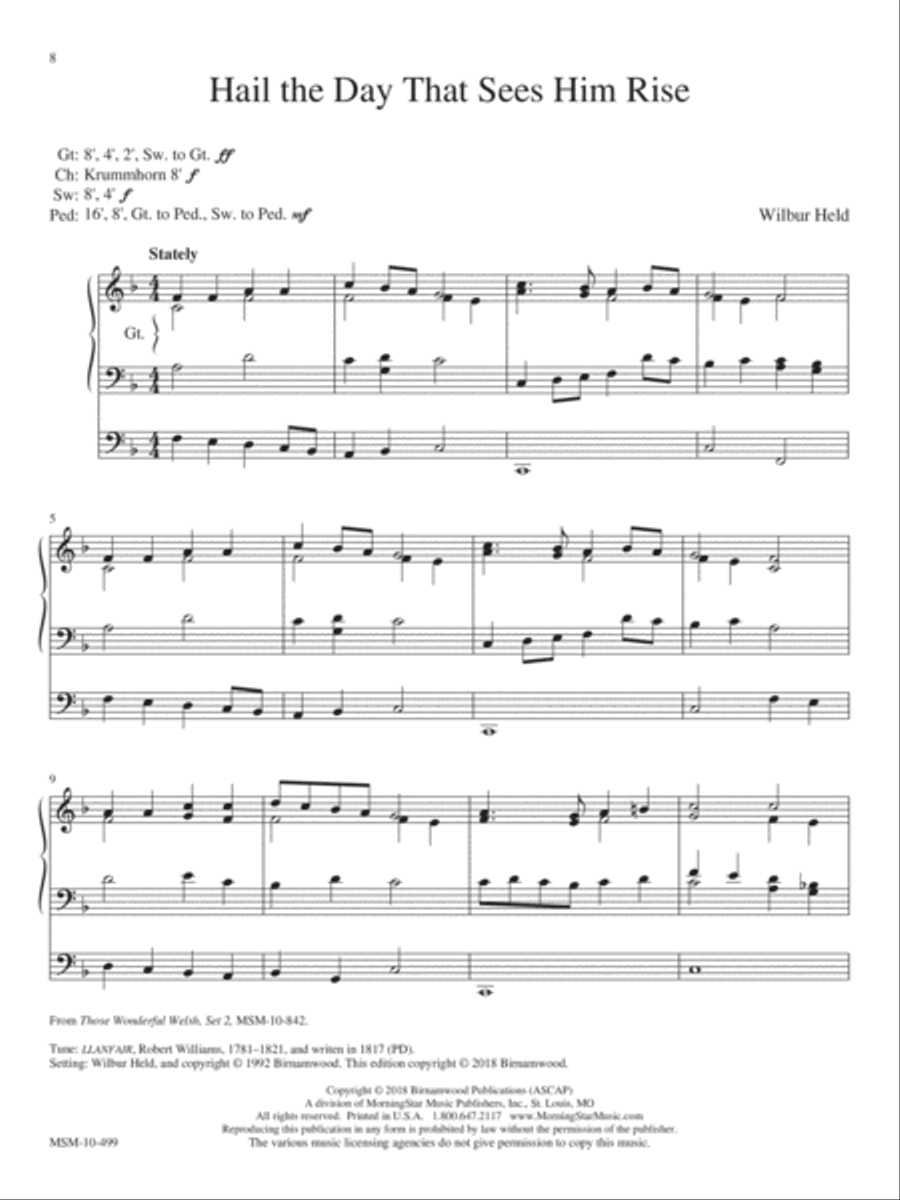 Hail the Day That Sees Him Rise Organ scores gallery preview page 1