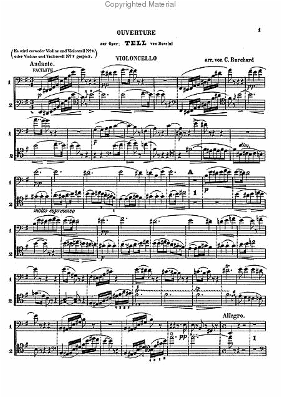 Overture to William Tell Violin scores gallery preview page 4