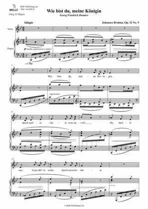 Book cover for Wie bist du, meine Konigin, Op. 32 No. 9 (B-flat Major)