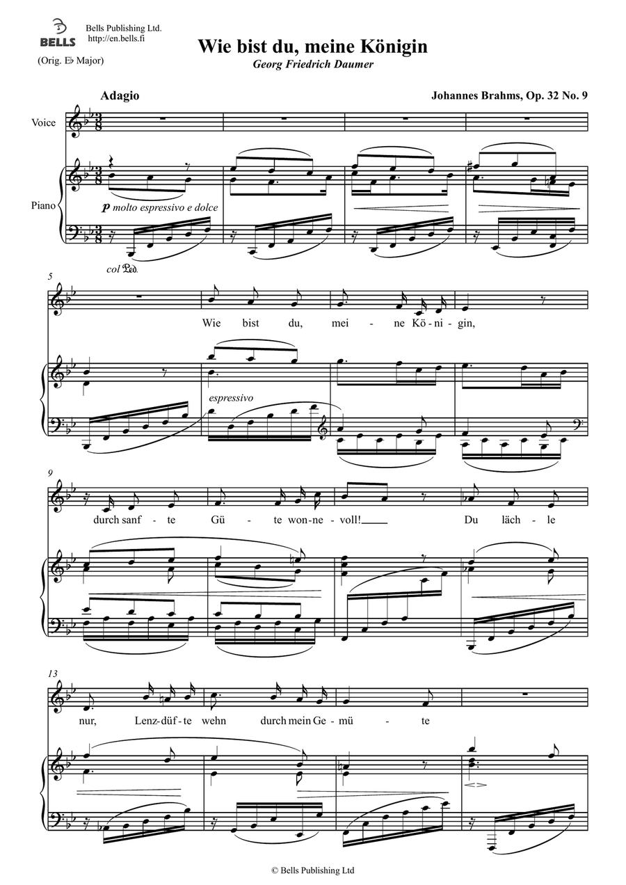 Wie bist du, meine Konigin, Op. 32 No. 9 (B-flat Major)