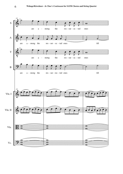 Paul Wehage: In Time's Continuum for SATB chorus and string quartet, chorus part