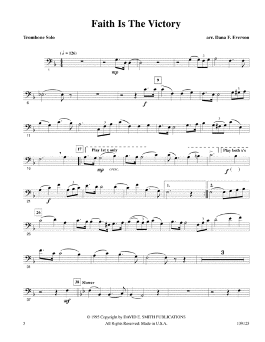 Faith Is The Victory Trombone scores gallery preview page 6