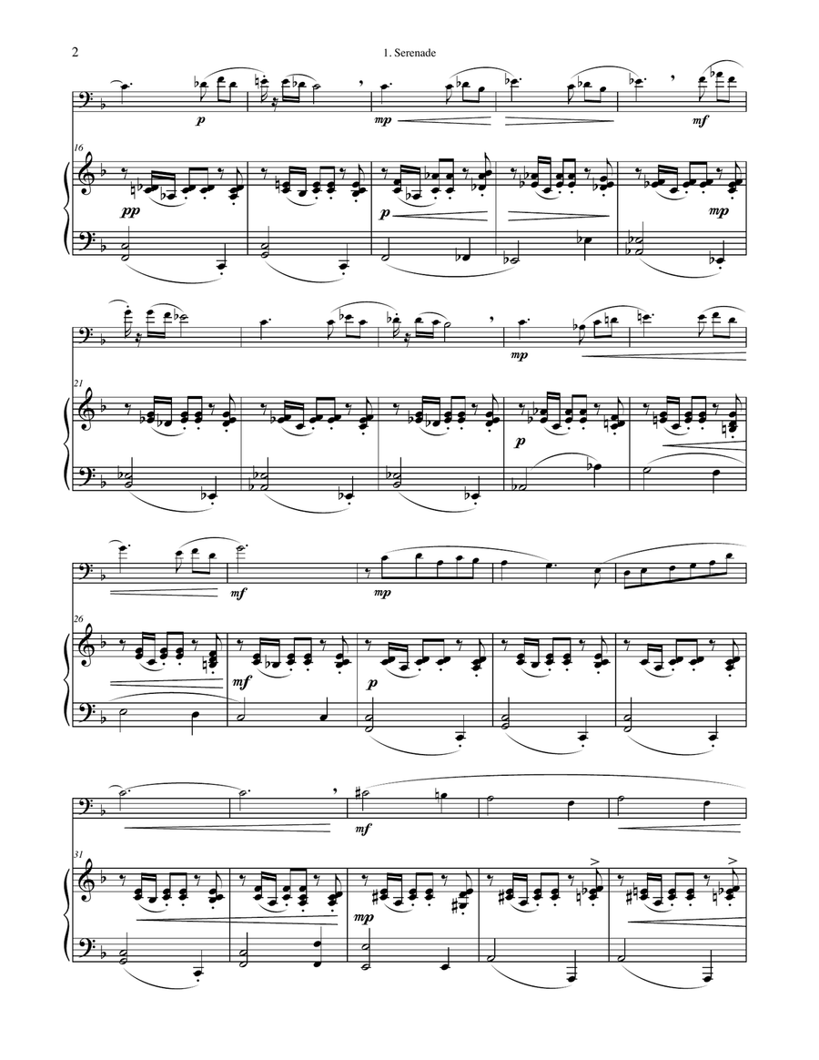 Three Pieces for Euphonium and Piano Euphonium scores gallery preview page 2