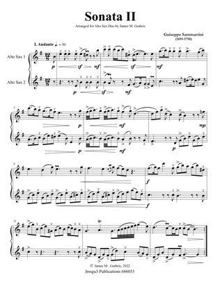 Sammartini: Sonata Op. 1 No. 2 for Alto Sax Duo