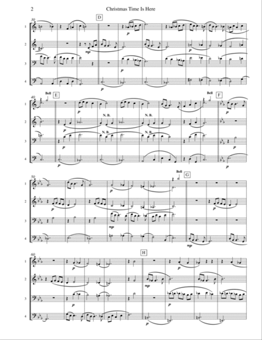 Christmas Time Is Here Brass Quartet scores gallery preview page 3