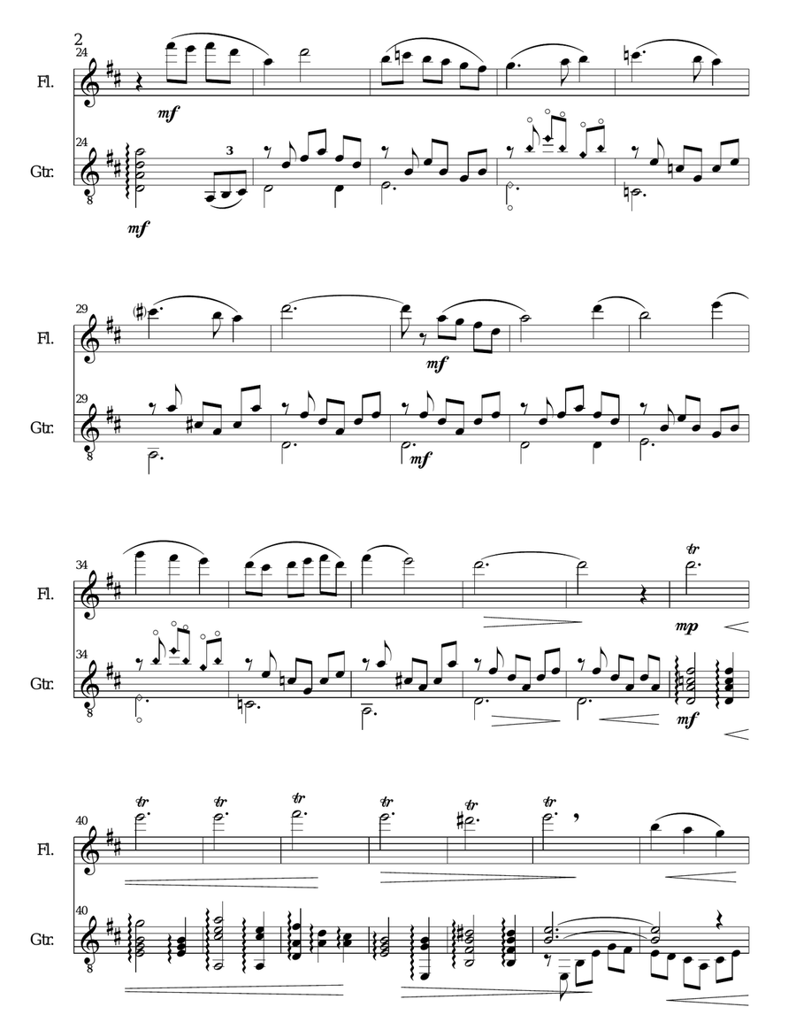 Where is heaven for flute and guitar Flute scores gallery preview page 2