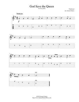 Book cover for God Save the Queen - for easy guitar with TAB