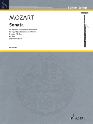 Book cover for Wolfgang Amadeus Mozart - Sonata for Bassoon (Violoncello) and Piano in B-flat Major, K. 292