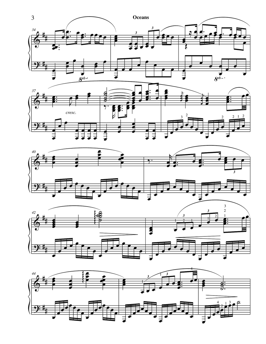 Oceans (Where Feet May Fail) Piano Solo scores gallery preview page 4
