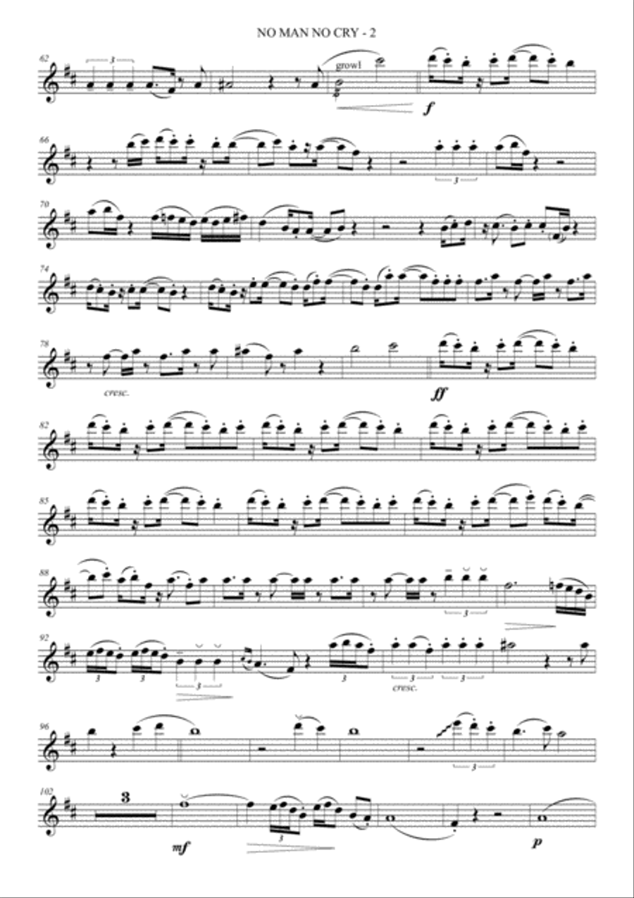 No Man No Cry Alto Saxophone scores gallery preview page 2