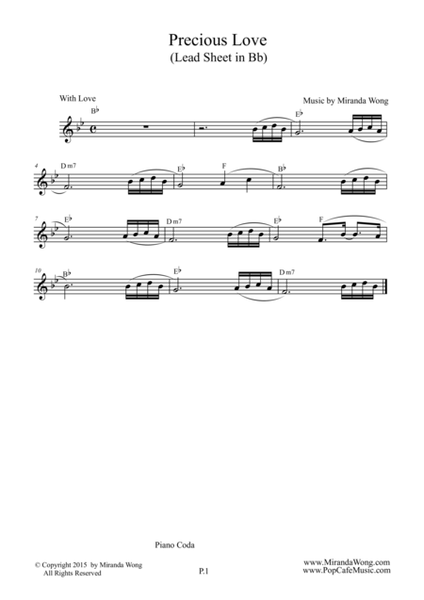 Precious Love - Romantic Wedding Music (Lead Sheet) in Bb Key image number null