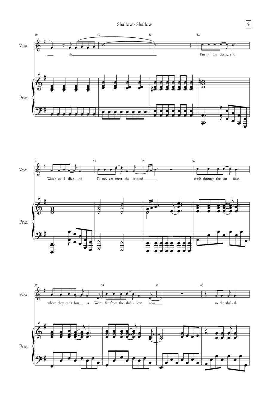 Shallow A Cappella scores gallery preview page 5