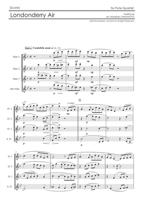 Book cover for Londonderry Air (Danny Boy) [Flute Quartet] - Score Only