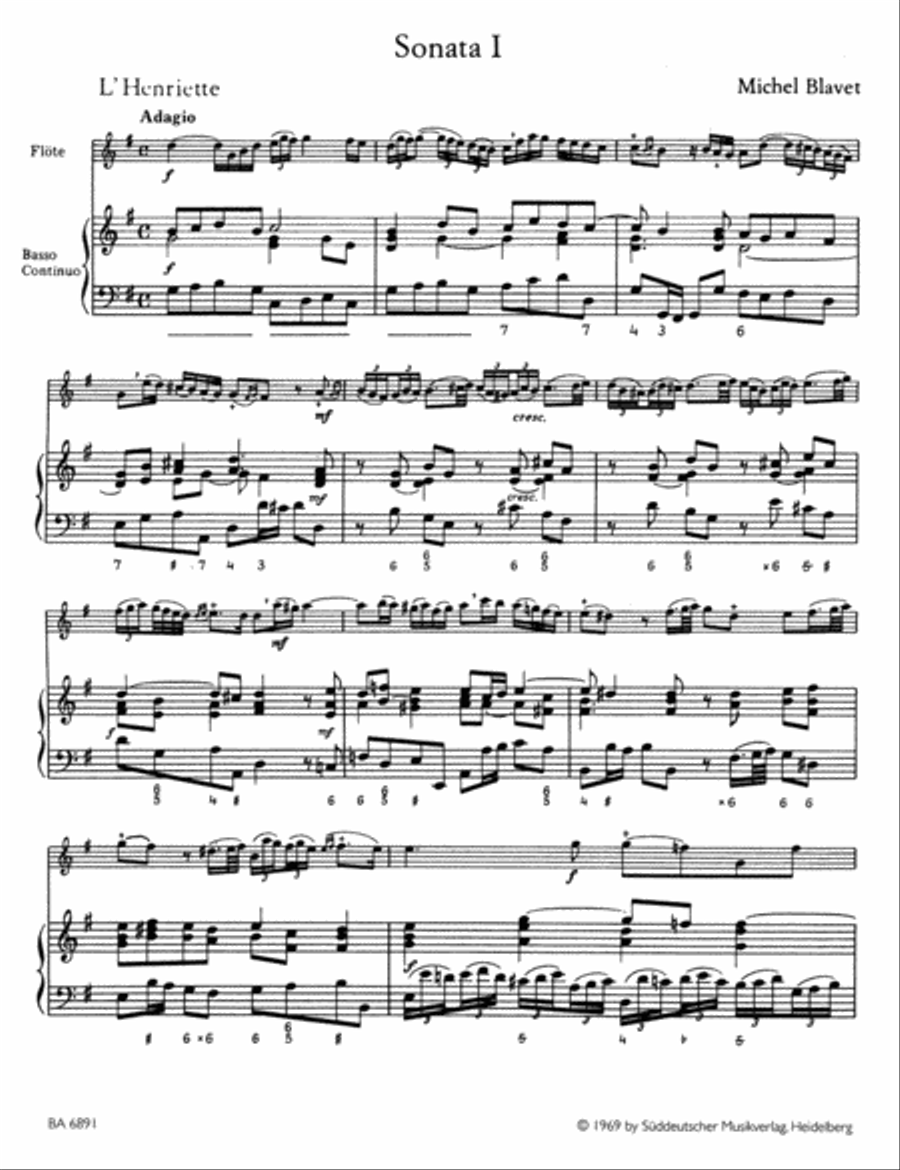 Six Sonatas for Flute and Basso continuo op. 2/1-3 Flute scores gallery preview page 2