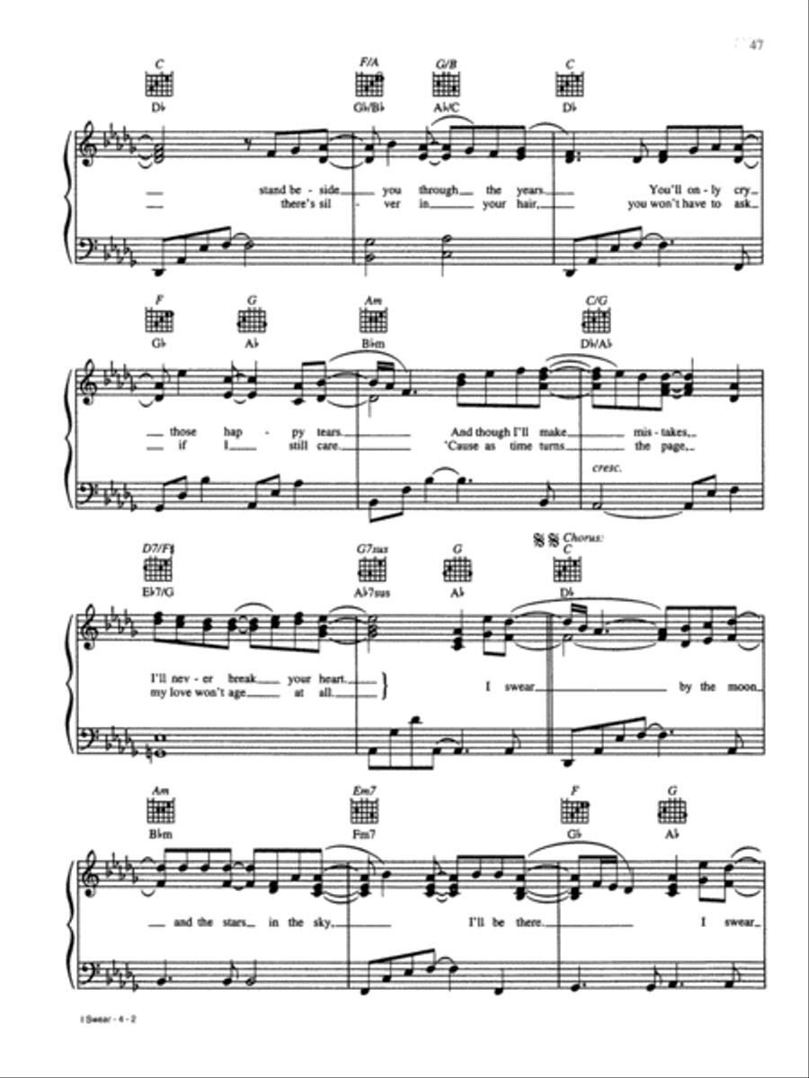 I Swear I Swear Piano, Vocal, Guitar scores gallery preview page 2