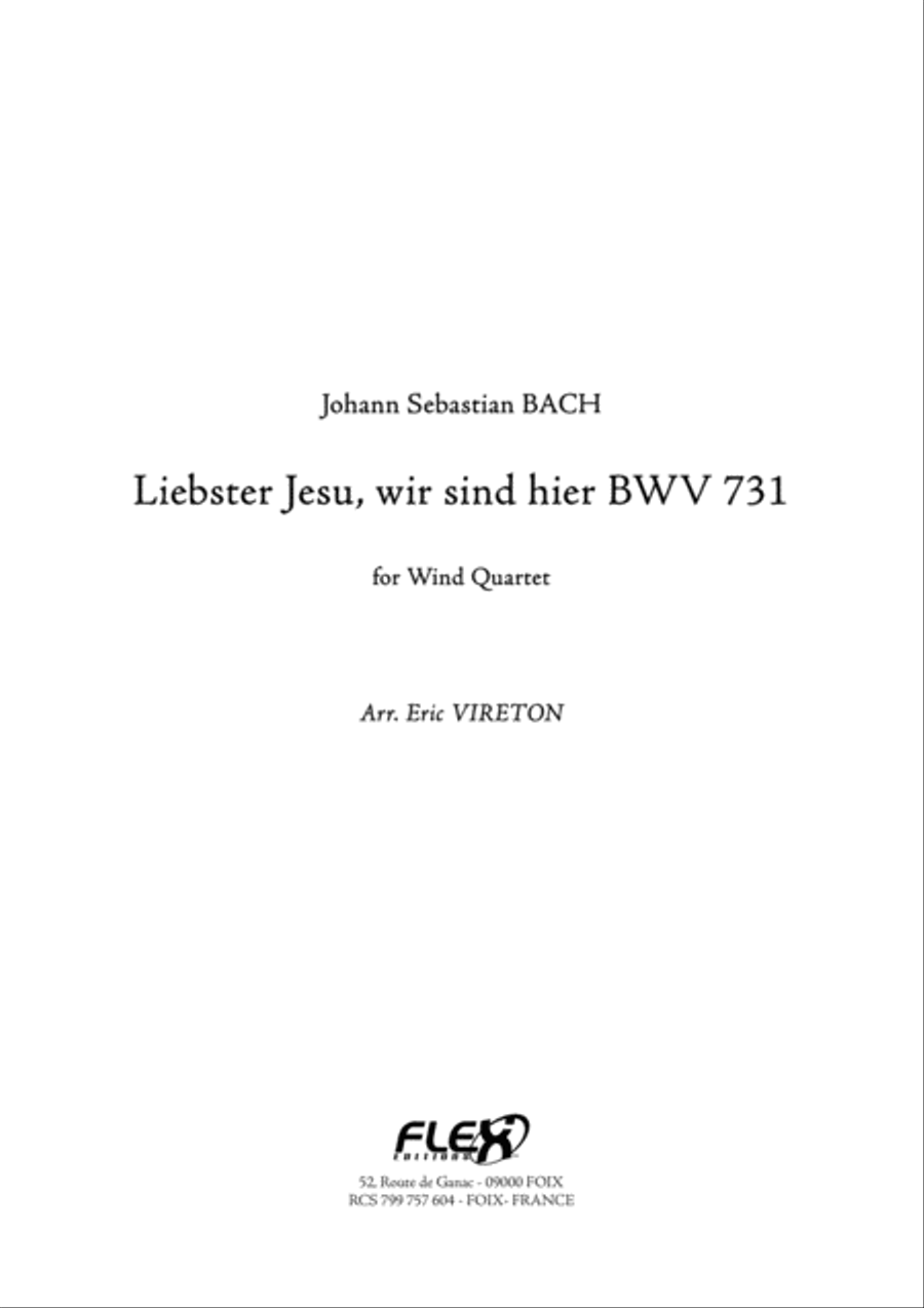 Liebster Jesu, wir sind hier BWV 731 Woodwind Quartet scores gallery preview page 1