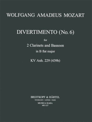 Book cover for Divertimento in B flat major