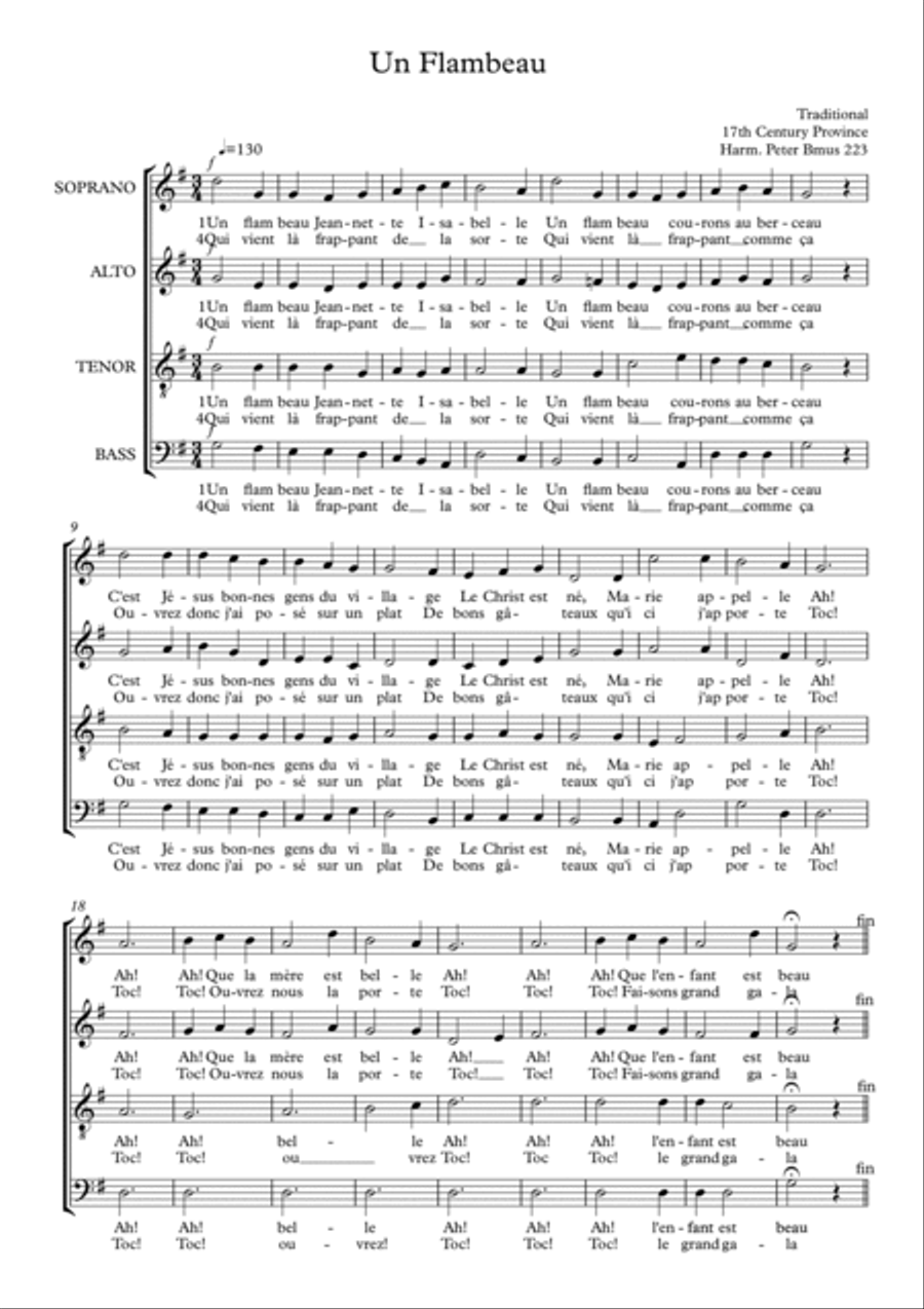Un flambeau (A torch) 4-Part scores gallery preview page 2