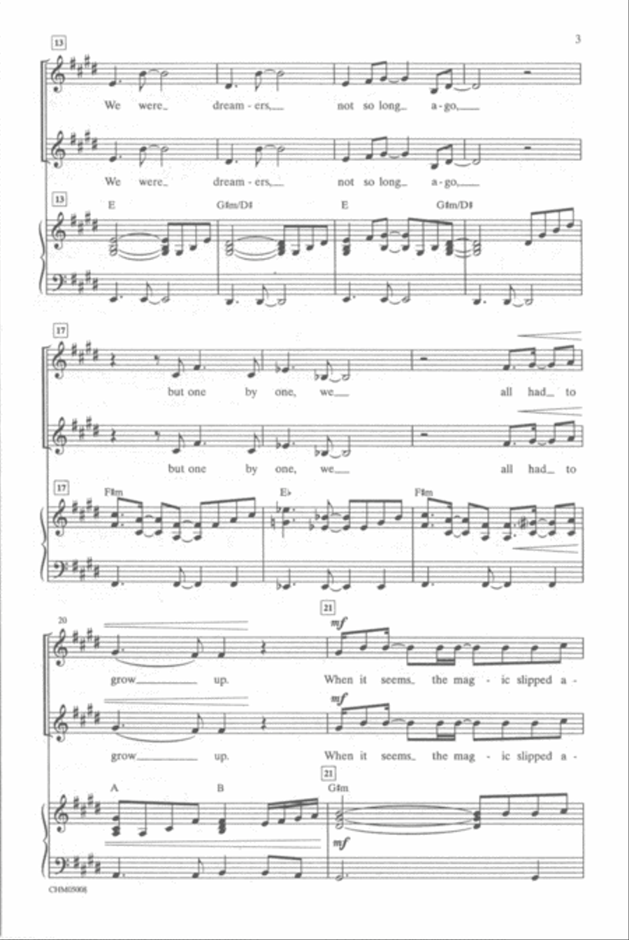Believe from 'The Polar Express' Unison Choir scores gallery preview page 3