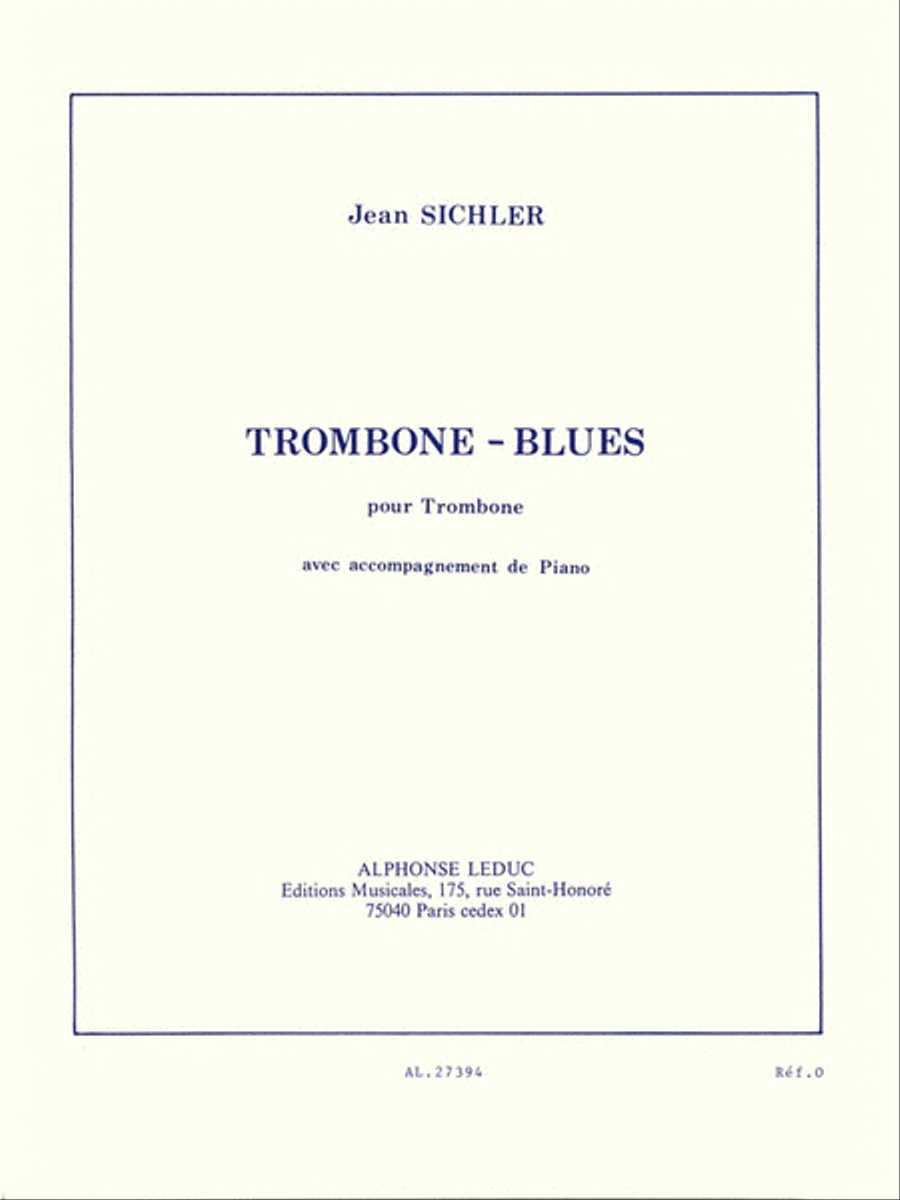 Trombone Blues (trombone & Piano) Piano Accompaniment scores gallery preview page 1