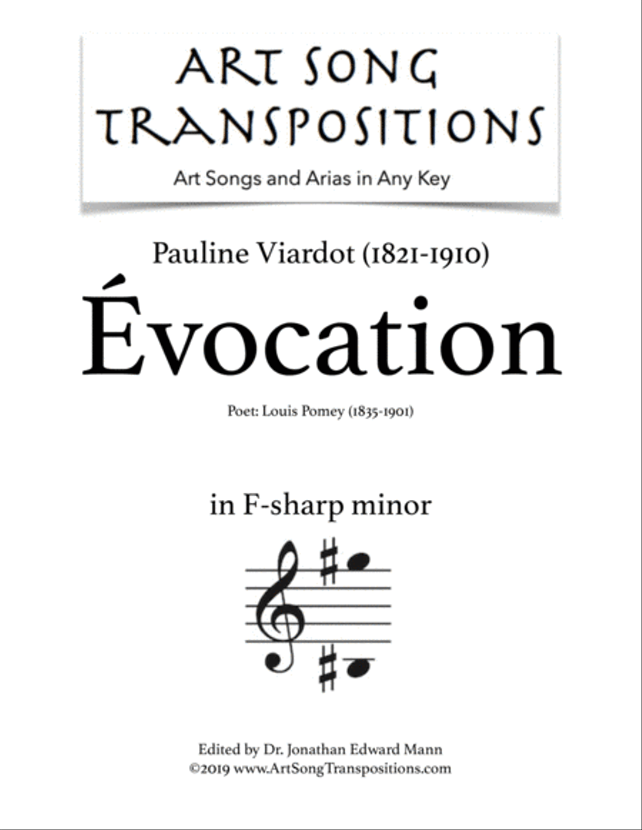 VIARDOT: Évocation (transposed to F-sharp minor) Voice scores gallery preview page 1