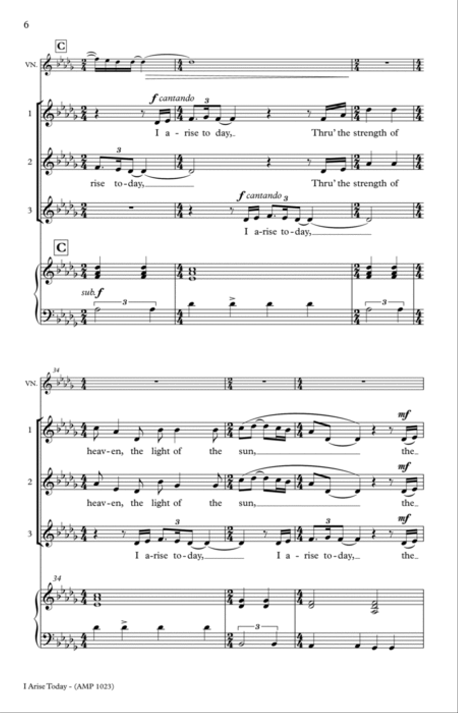 I Arise Today 3-Part scores gallery preview page 12