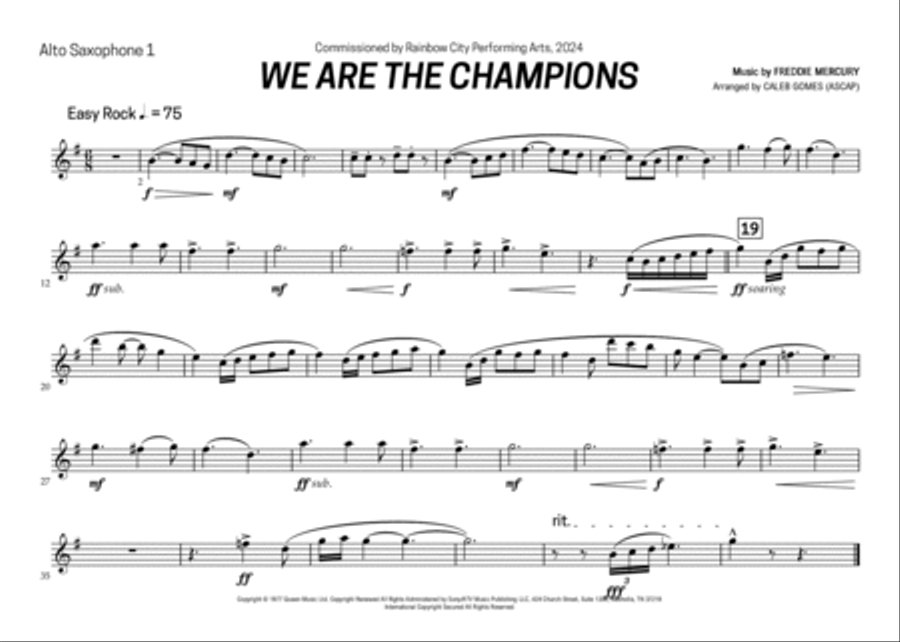 We Are The Champions Marching Band scores gallery preview page 6