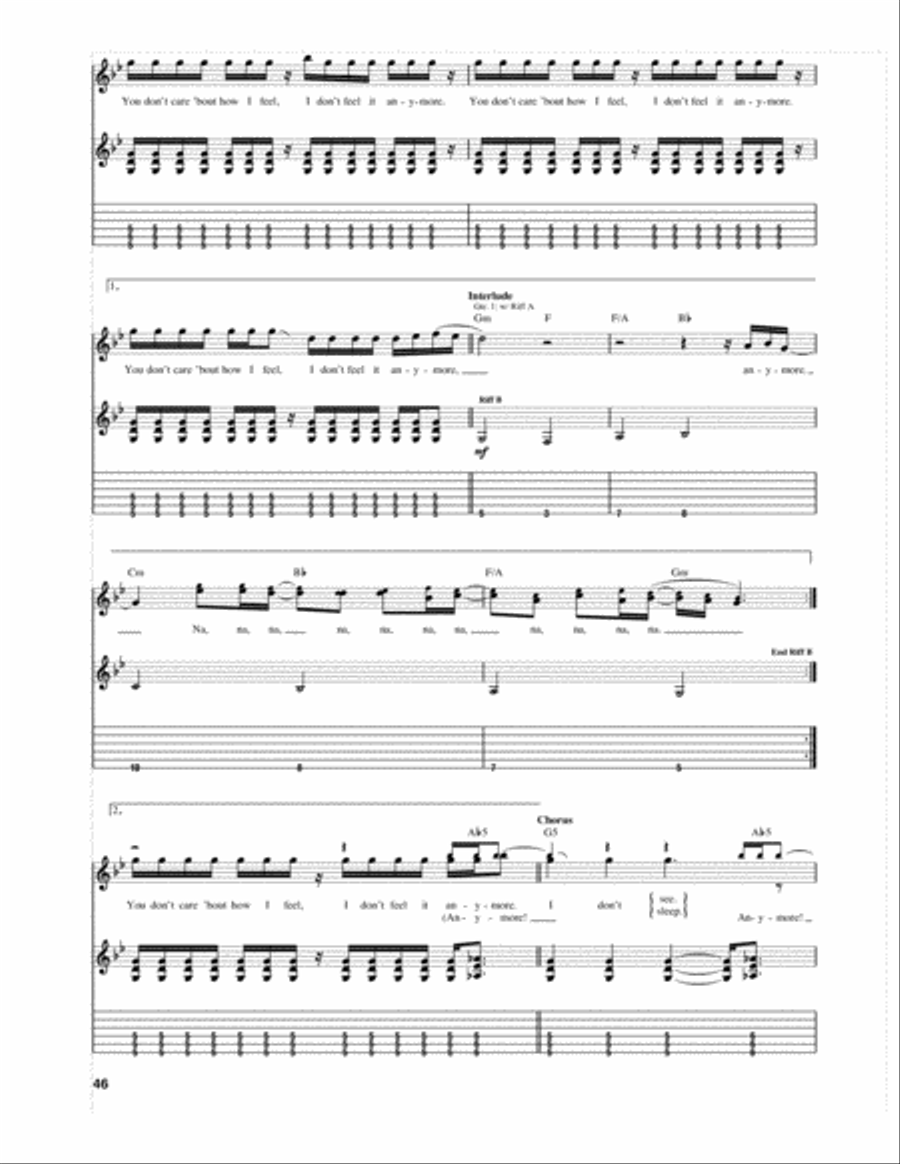 ATWA by System of a Down Electric Guitar Digital Sheet Music