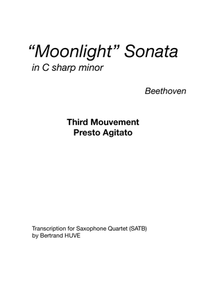 Beethoven's Moonlight sonata - Presto agitato, for saxophone quartet (SATB)