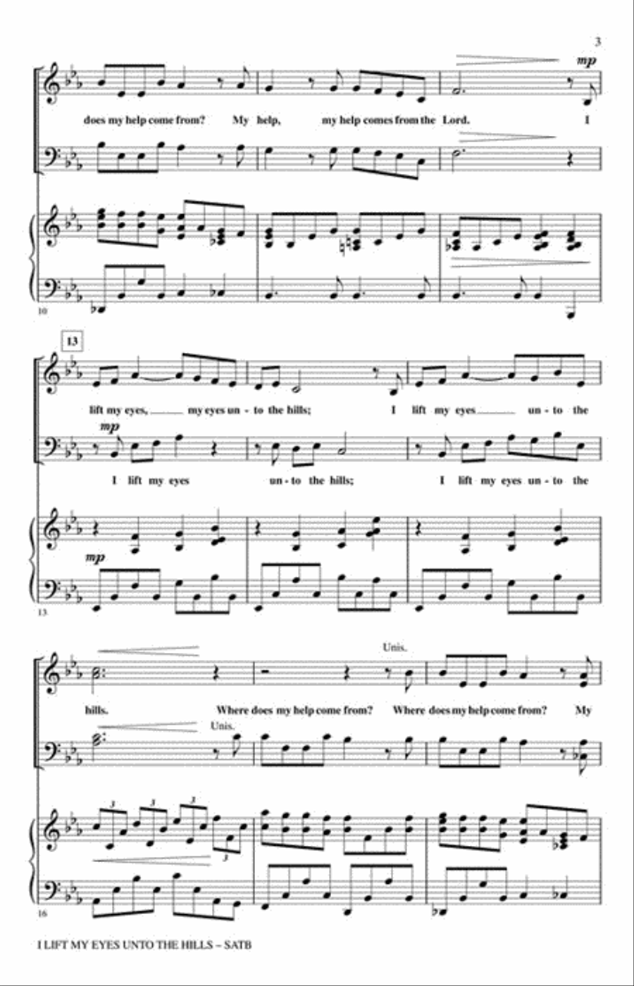 I Lift My Eyes unto the Hills 4-Part scores gallery preview page 3