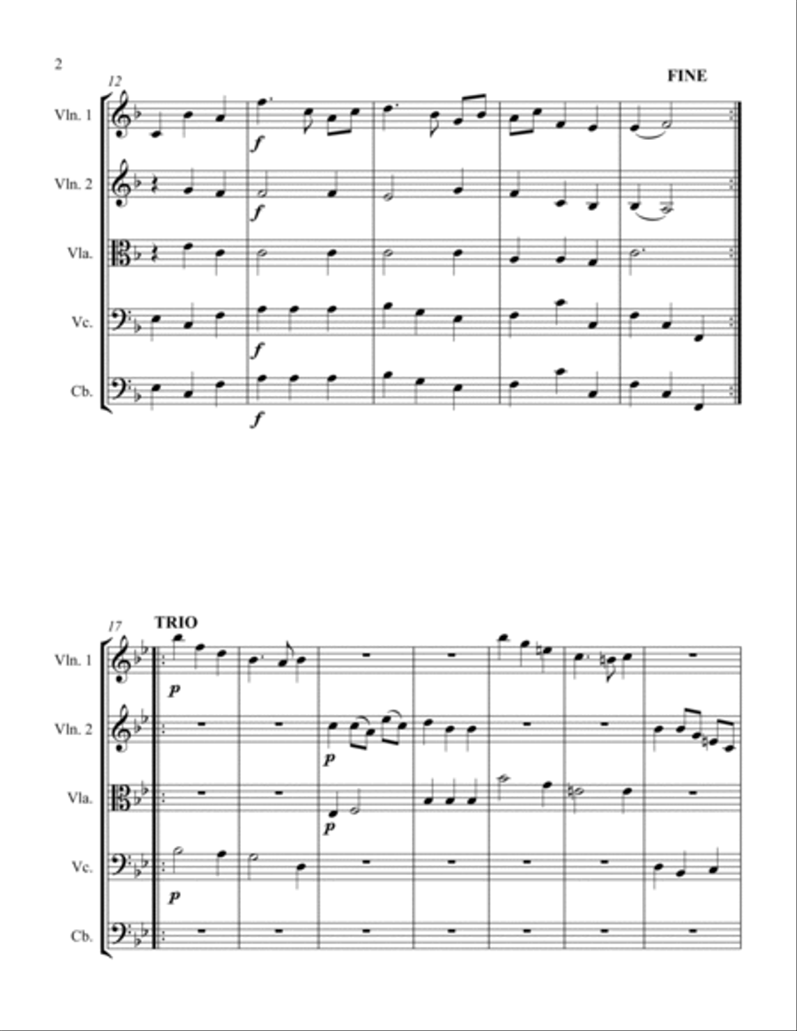 Menuett for Maria Anna Menuett for Maria Anna String Orchestra scores gallery preview page 2