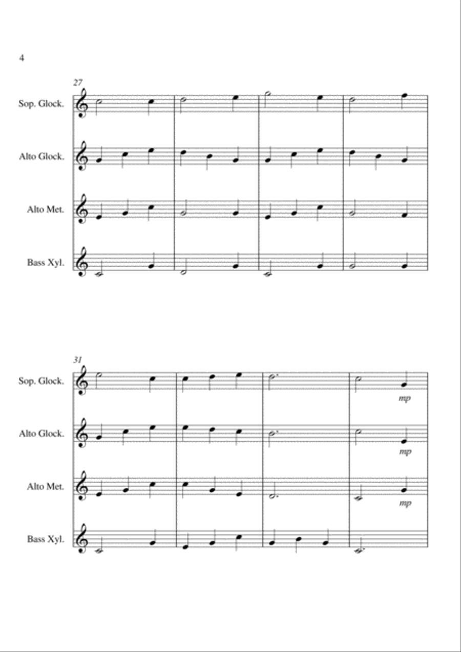 I Saw Three Ships - For Orff Ensemble Percussion Ensemble scores gallery preview page 4