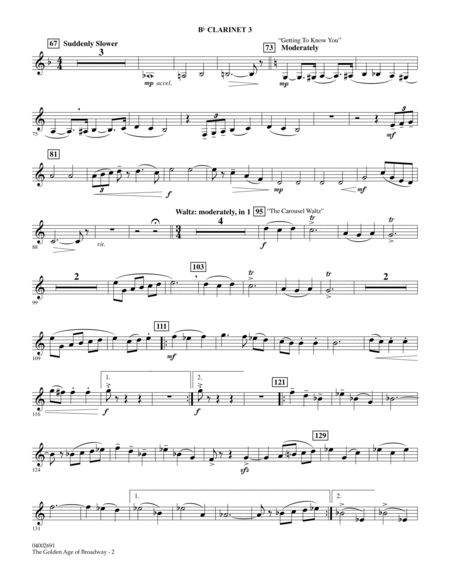 The Golden Age Of Broadway - Bb Clarinet 3 by Richard Rodgers Concert Band - Digital Sheet Music