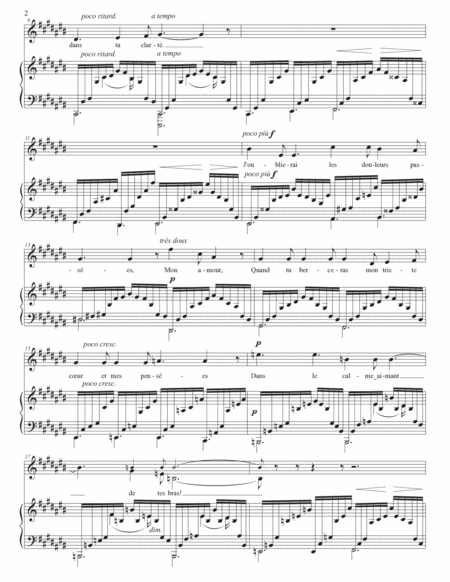 DUPARC: Chanson triste (transposed to C-sharp major)