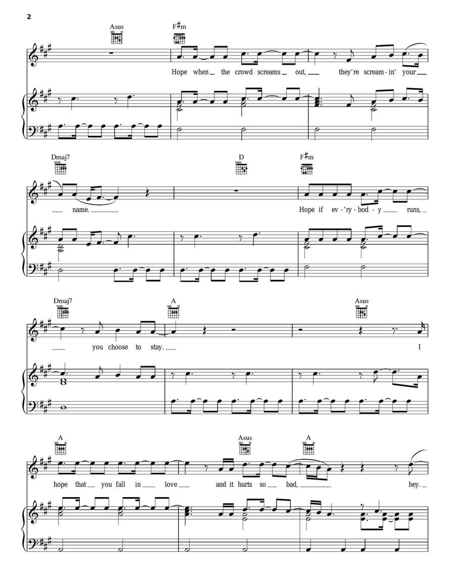 I Lived I Lived Piano, Vocal, Guitar scores gallery preview page 2