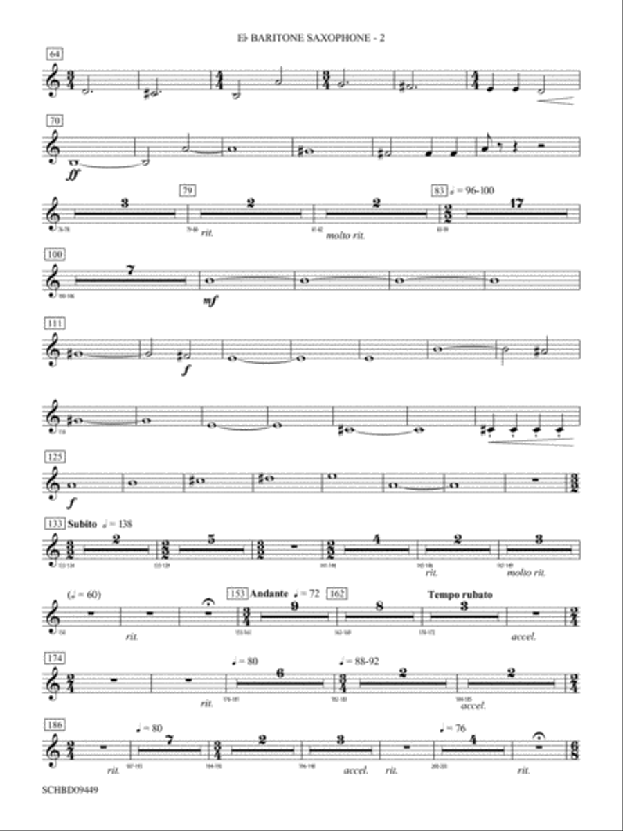 Psalm 46: E-flat Baritone Saxophone Concert Band scores gallery preview page 2