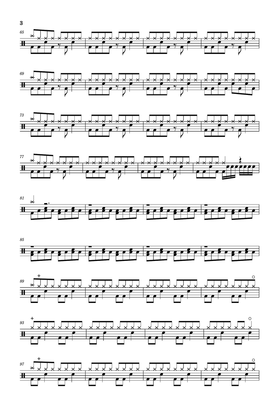 White Shadows Drum Set scores gallery preview page 3