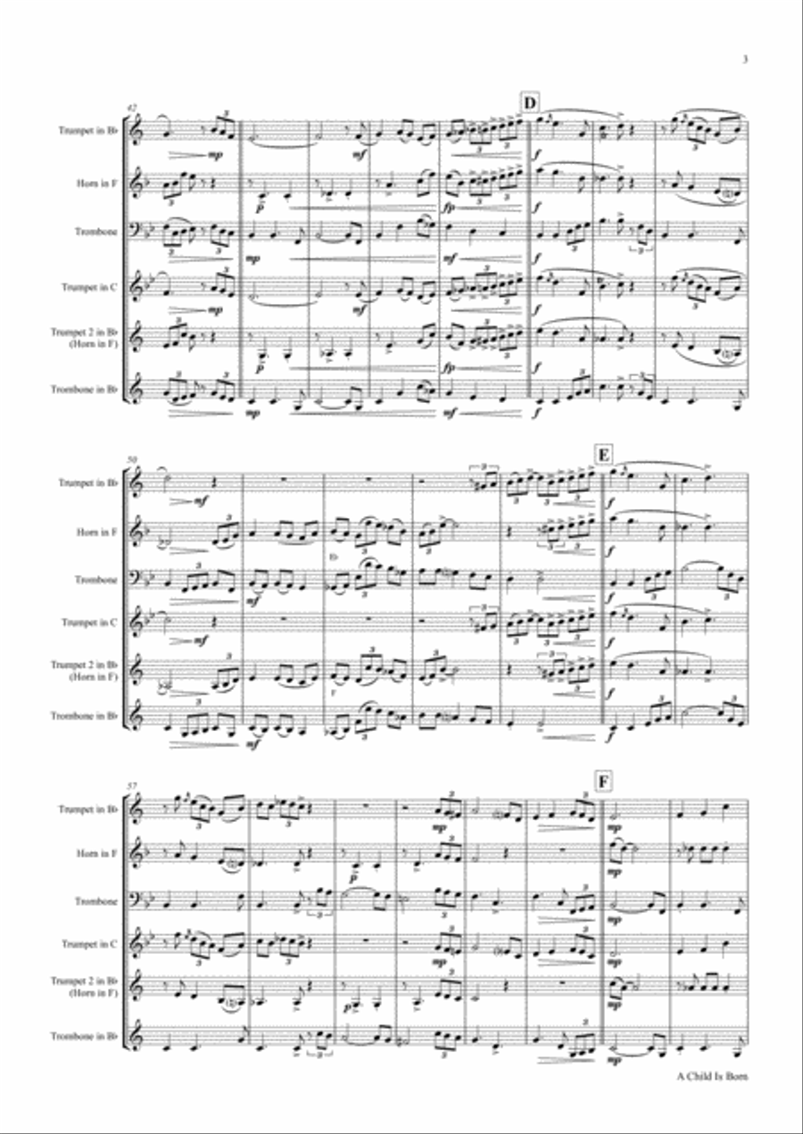 A Child Is Born Euphonium scores gallery preview page 3