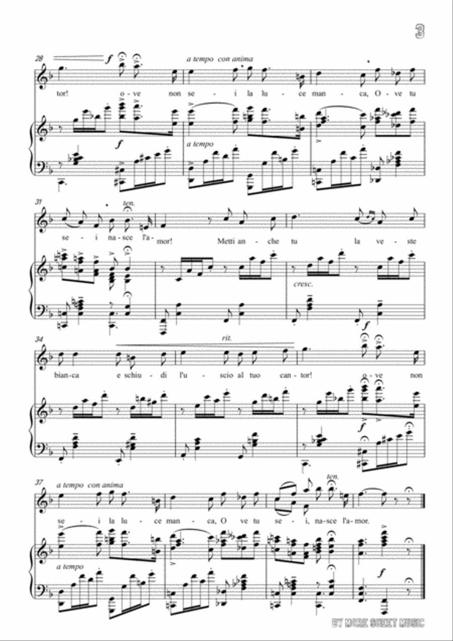 Leoncavallo-Mattinata in F Major,for Voice and Piano Voice Solo scores gallery preview page 5
