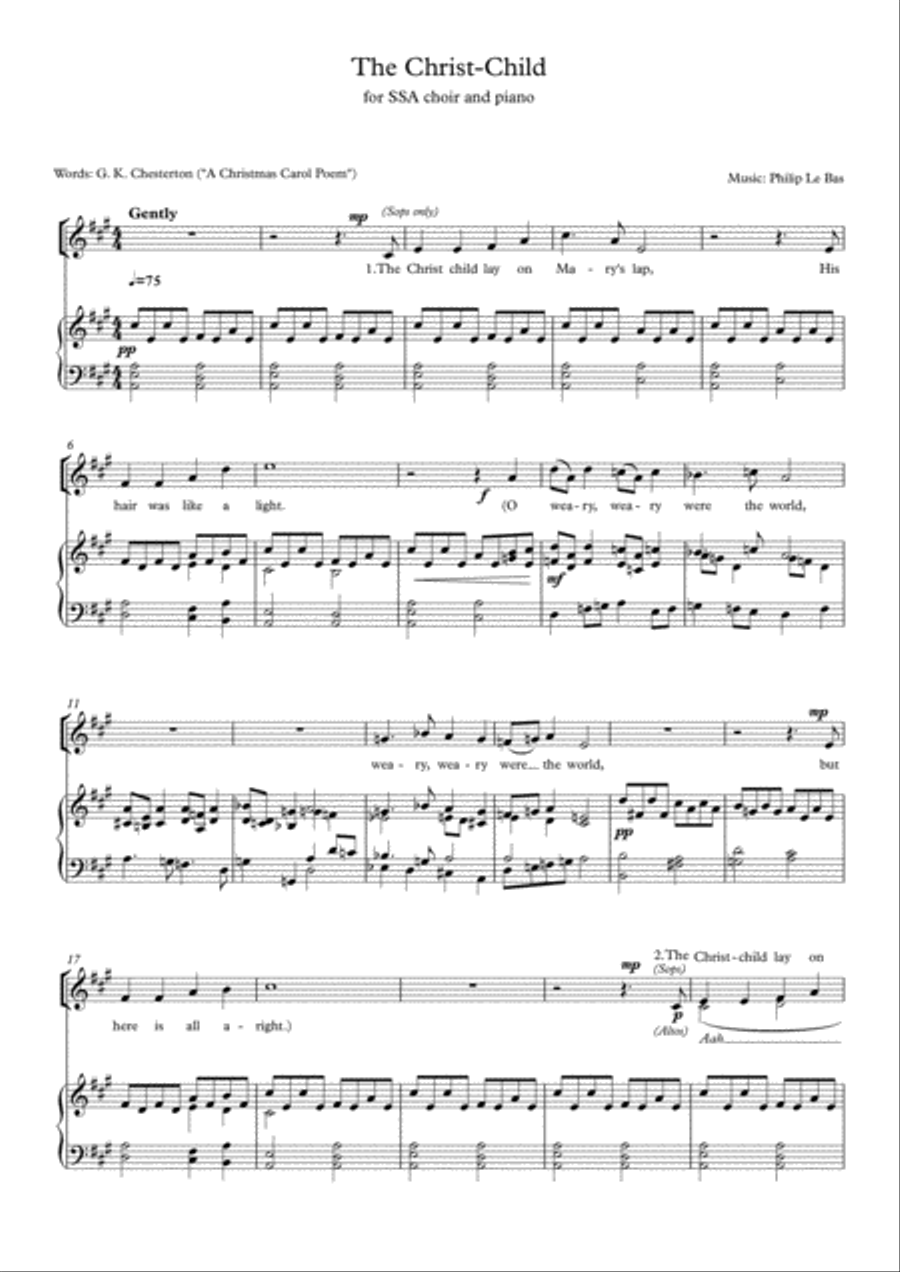 The Christ-Child (SSA) SSA scores gallery preview page 1