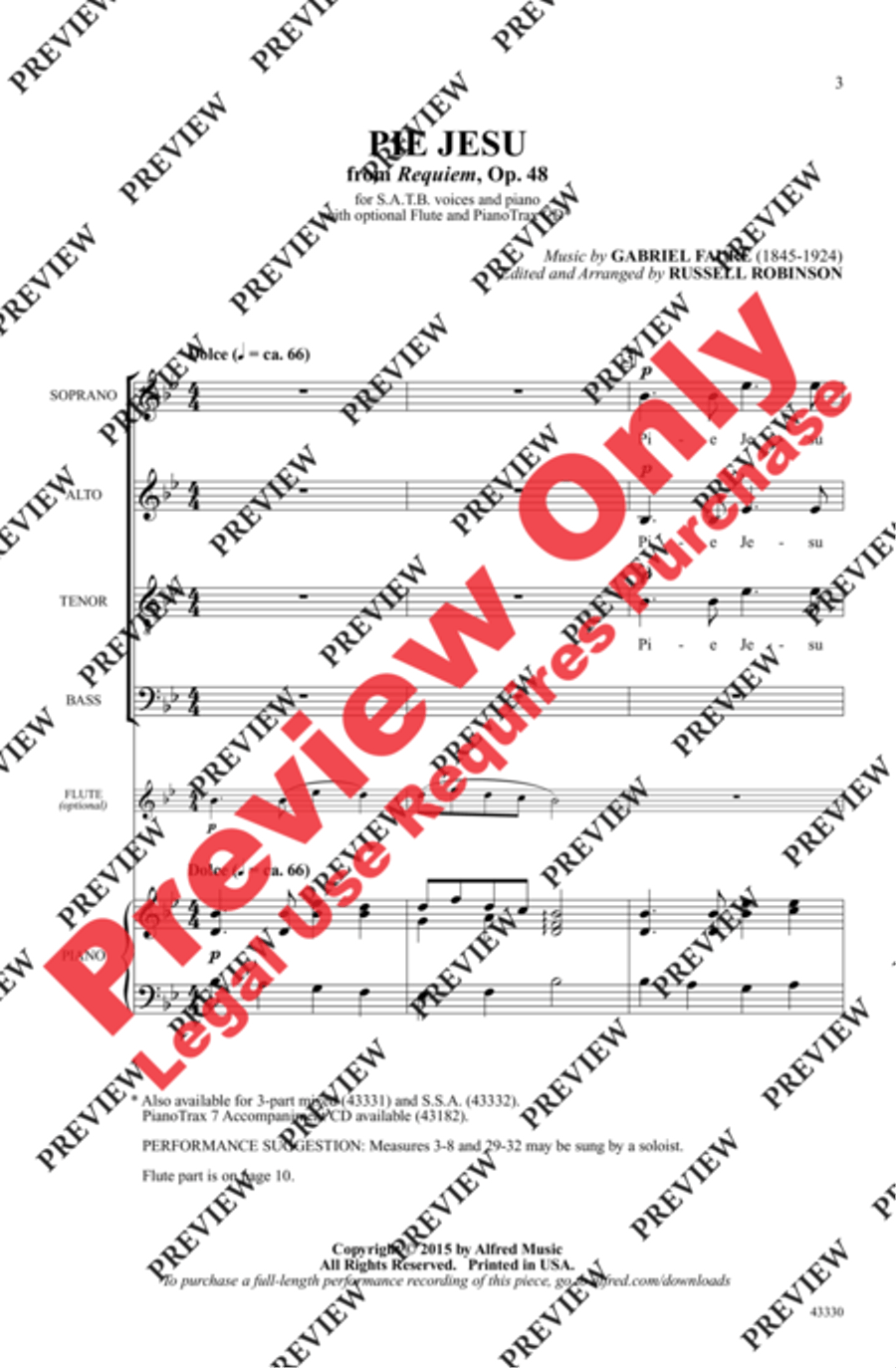 Pie Jesu Pie Jesu 4-Part scores gallery preview page 3