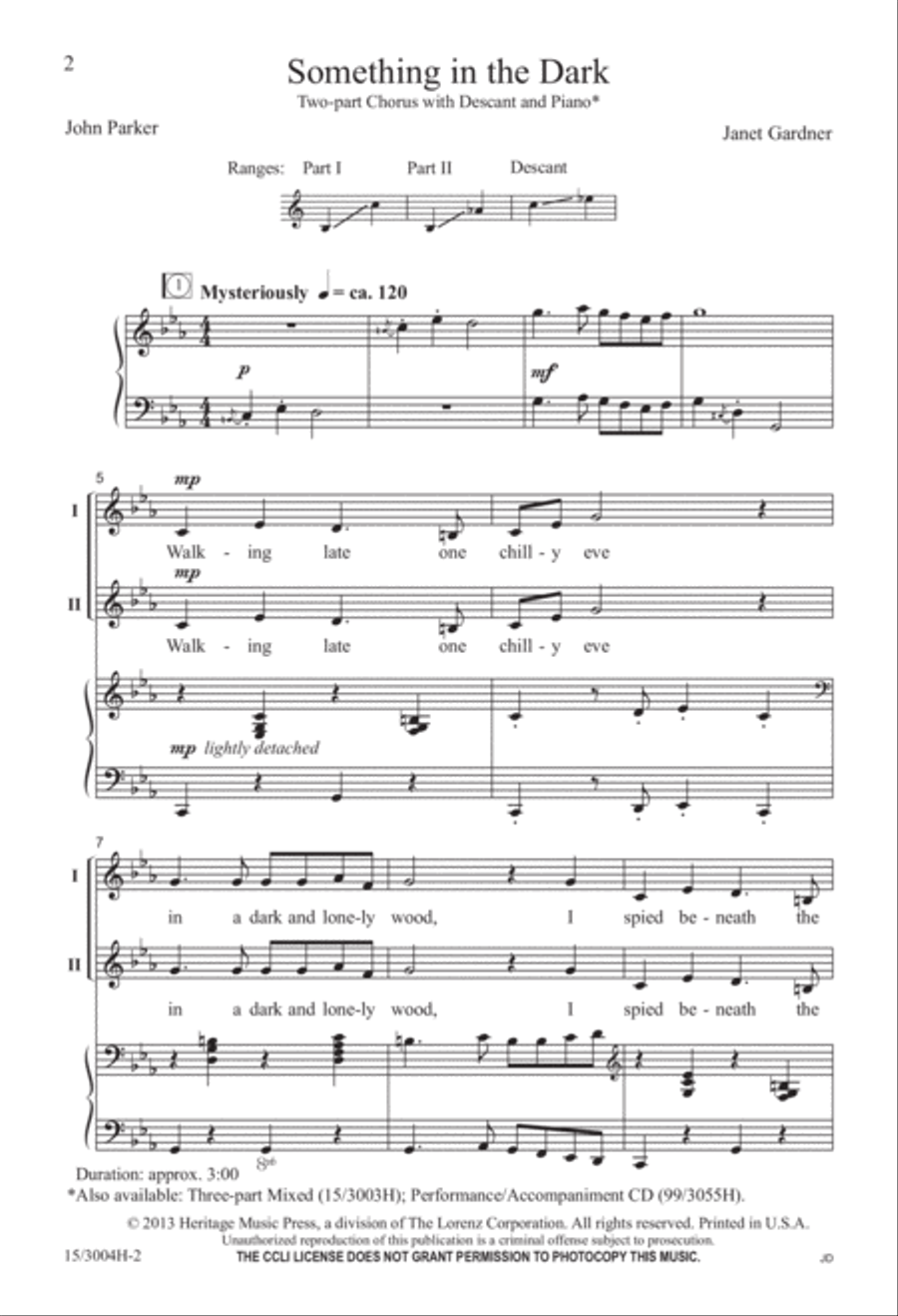Something in the Dark 2-Part scores gallery preview page 2