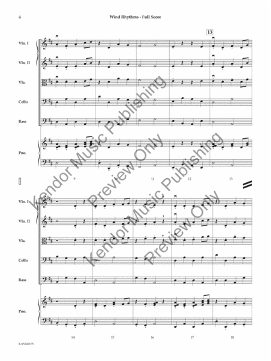 Wind Rhythms (Score) String Orchestra scores gallery preview page 5