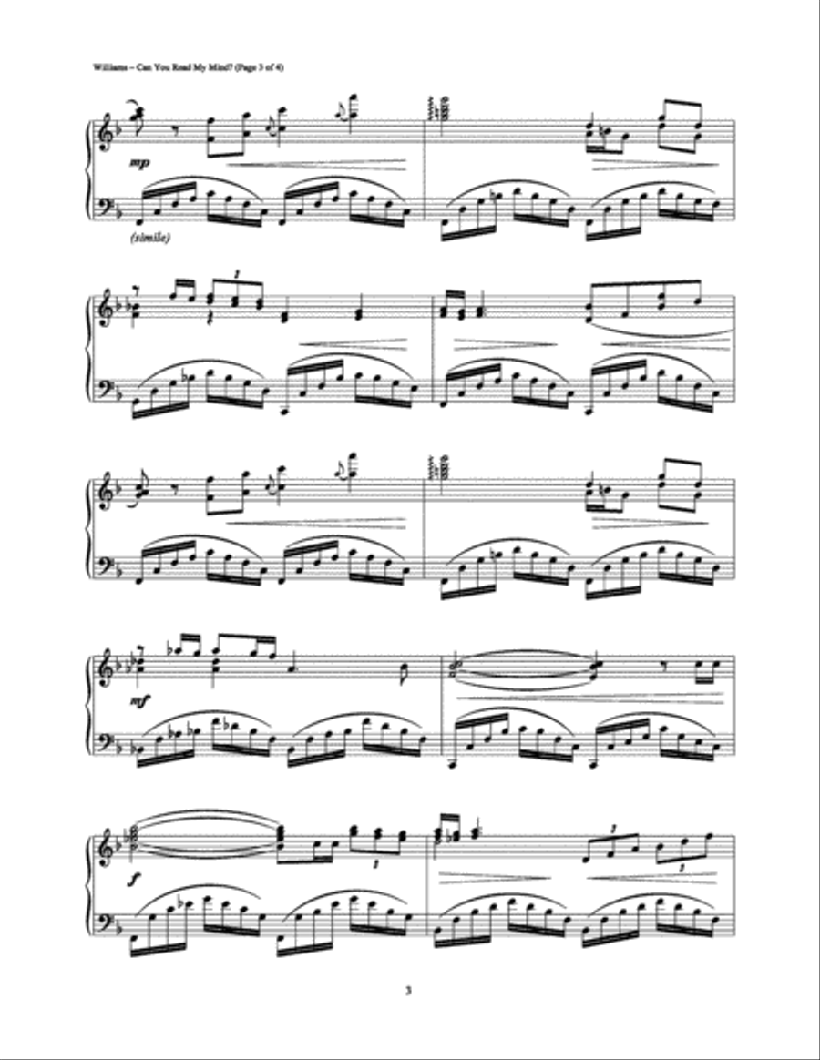 Can You Read My Mind? Piano Solo scores gallery preview page 3