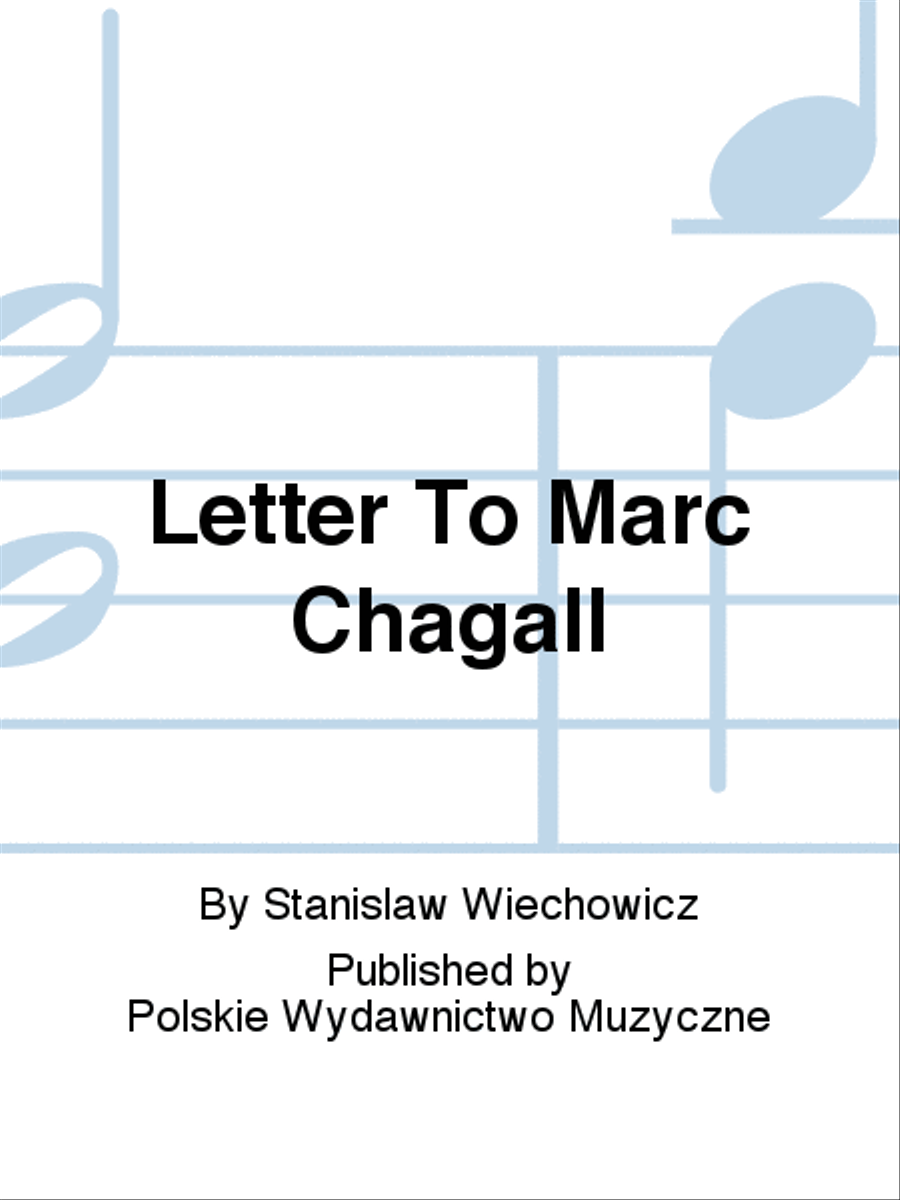 Letter To Marc Chagall Letter To Marc Chagall Orchestra scores gallery preview page 1