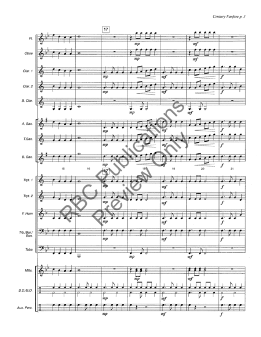 Century Fanfare Century Fanfare Concert Band scores gallery preview page 6