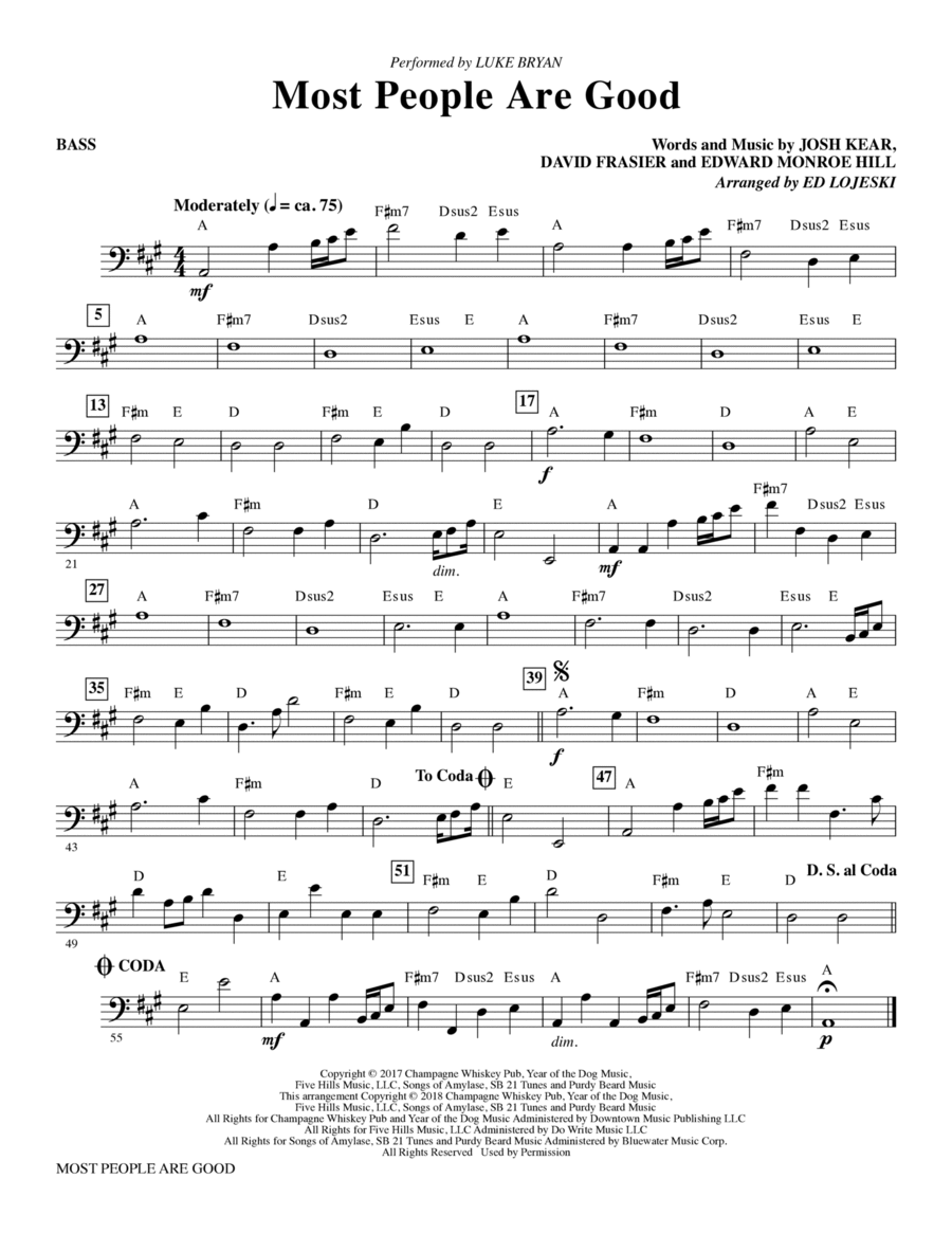 Most People Are Good (arr. Ed Lojeski) - Bass Choir scores gallery preview page 1