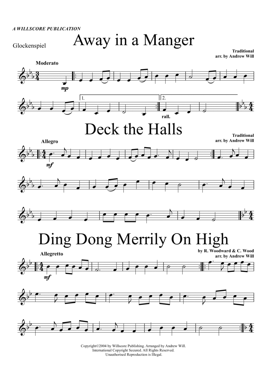 Christmas Carol Selections - Glockenspiel/Xylophone Piano scores gallery preview page 1
